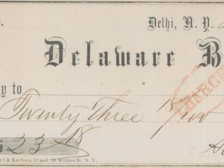 1865 Delaware Bank Check