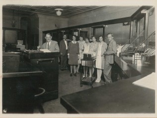 Employees Inside Delaware National Bank of Delhi - 1920