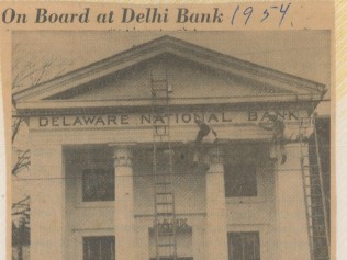 News Article about Bank being Painted - 1954